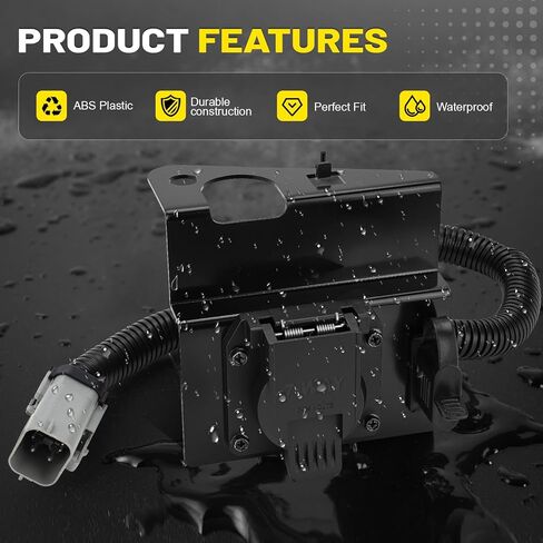 4 & 7 Pin Trailer Tow Wiring Harness Plug Compatible with 1999-2001 Ford F250 F350 F450 F550 Super Duty Pickup - Includes Connector & Mounting Bracket, Replaces YC3Z-13A576-CA in Saudi Arabia