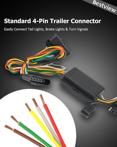 55510 4-Pin Flat Trailer Wiring Harness Kit Compatible with Chevy Colorado 2004-2012, GMC Canyon 2004-2012, Isuzu I-280 I-290 I-350 I-370 2006-2008, 4-Way Connector Tow Hitch Wiring Harness in Saudi Arabia