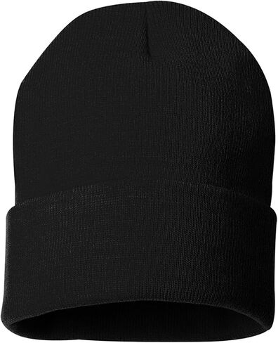 Sportsman - 12 Inch Solid Knit Beanie - SP12 - Black in Kuwait
