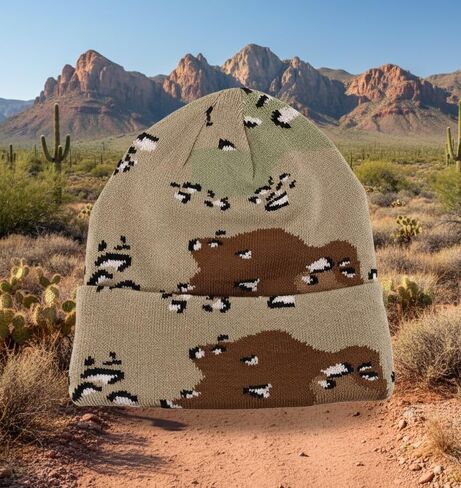 Desert Storm Brown Black Military Tactical Camo Camouflage Hunting Hunter Beanie Watch Cap Winter Stocking Hat Outdoors in Saudi Arabia