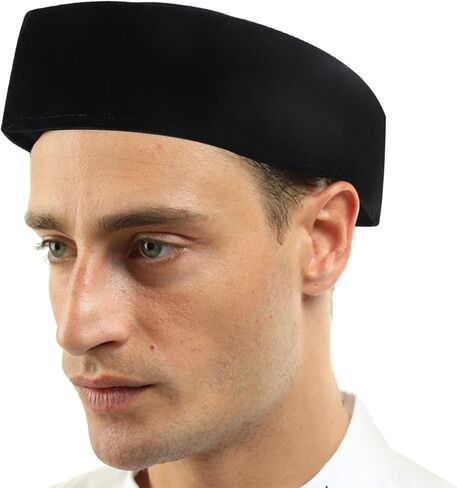 قبعة كوفي مخملية سوداء للرجال قبعات إسلامية للصلاة الإسلامية أغطية رأس إسلامية تقليدية للمناسبات الدينية اليومية in Saudi Arabia