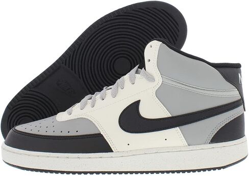 حذاء Nike Court Vision Mid للجنسين مقاس 14، اللون: رمادي دخاني فاتح/أسود أساسي/رمادي شراعي in Saudi Arabia