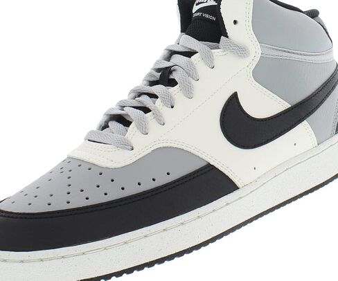 حذاء Nike Court Vision Mid للجنسين مقاس 14، اللون: رمادي دخاني فاتح/أسود أساسي/رمادي شراعي in Saudi Arabia