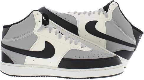 حذاء Nike Court Vision Mid للجنسين مقاس 14، اللون: رمادي دخاني فاتح/أسود أساسي/رمادي شراعي in Saudi Arabia