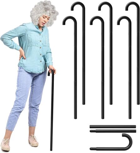 6 Pcs 100 Days of School Costume Plastic Cosplay Cane 35 Inches Walking Cane Stick Black Magician Costume Accessories 1920s Costume Cane Props for Old Lady Seniors Adult Walking Theatrical in Saudi Arabia