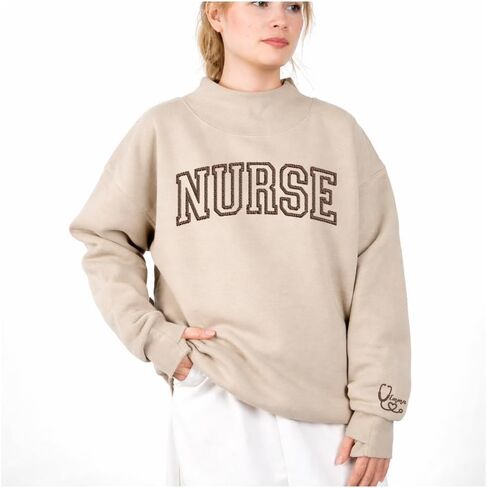 Luxury Custom Embroidered Nurse Mockneck Sweatshirt, Custom RN CNA ICU, Graduation for Nurse, Medical Assistant Sweatshirts, Doctor Gift, Birthday, Christmas 4 in Kuwait