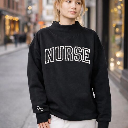 Luxury Custom Embroidered Nurse Mockneck Sweatshirt, Custom RN CNA ICU, Graduation for Nurse, Medical Assistant Sweatshirts, Doctor Gift, Birthday, Christmas 4 in Kuwait