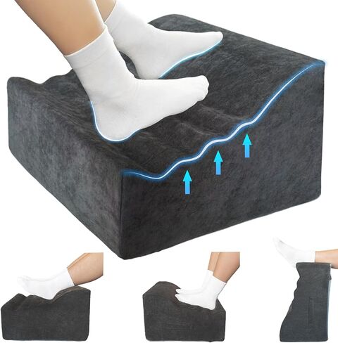 Foot Rest Under Desk, Comfortable Office Footrest, Ergonomic Foot Stool for Long Sitting with Curved Design Relieves Leg Pressure (Dark Gray) in Saudi Arabia