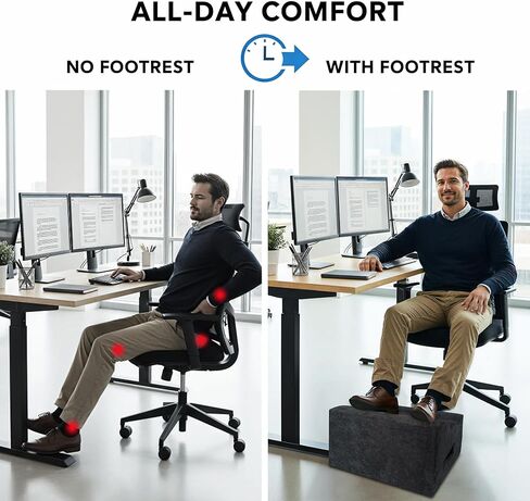 Foot Rest Under Desk, Comfortable Office Footrest, Ergonomic Foot Stool for Long Sitting with Curved Design Relieves Leg Pressure (Dark Gray) in Saudi Arabia