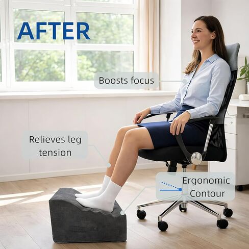 Foot Rest Under Desk, Comfortable Office Footrest, Ergonomic Foot Stool for Long Sitting with Curved Design Relieves Leg Pressure (Dark Gray) in Saudi Arabia