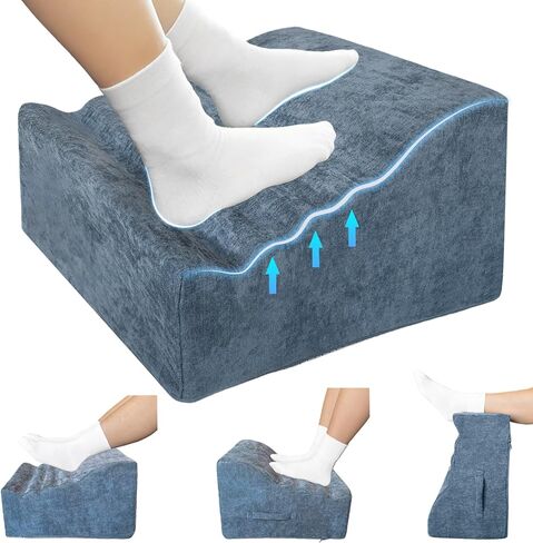 Foot Rest Under Desk, Comfortable Office Footrest, Ergonomic Foot Stool for Long Sitting with Curved Design Relieves Leg Pressure (Dark Gray) in Saudi Arabia