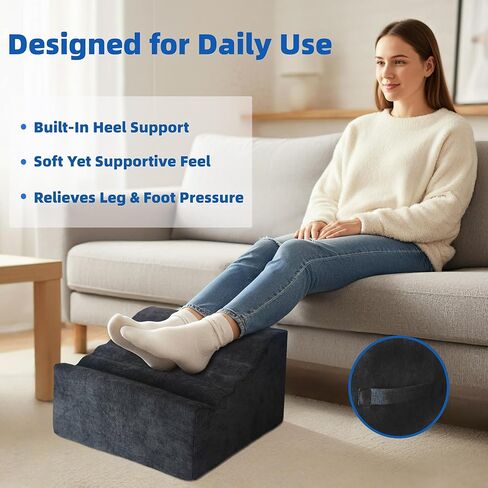 Foot Rest Under Desk, Comfortable Office Footrest, Ergonomic Foot Stool for Long Sitting with Curved Design Relieves Leg Pressure (Dark Gray) in Saudi Arabia