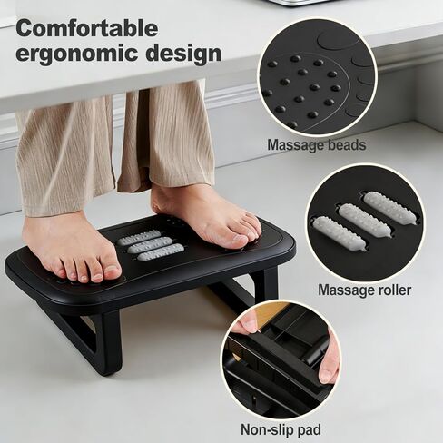 مسند قدم مريح، مسند قدم للتدليك تحت المكتب لكرسي المكتب، تجميع سهل الكبس وتصميم متين لتخفيف آلام الظهر ودعم الدورة الدموية في الساق في المنزل/المكتب in Kuwait