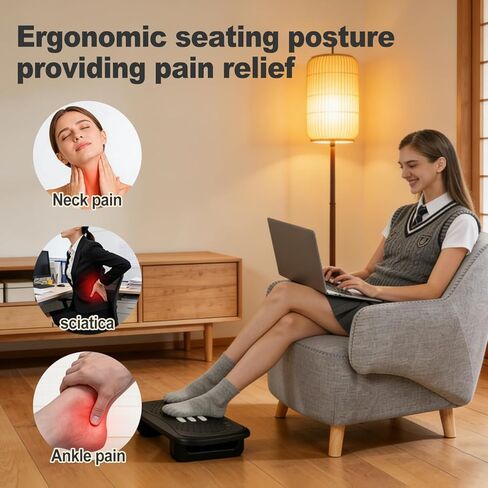 مسند قدم مريح، مسند قدم للتدليك تحت المكتب لكرسي المكتب، تجميع سهل الكبس وتصميم متين لتخفيف آلام الظهر ودعم الدورة الدموية في الساق في المنزل/المكتب in Kuwait