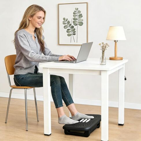 مسند قدم مريح، مسند قدم للتدليك تحت المكتب لكرسي المكتب، تجميع سهل الكبس وتصميم متين لتخفيف آلام الظهر ودعم الدورة الدموية في الساق في المنزل/المكتب in Kuwait