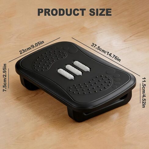 مسند قدم مريح، مسند قدم للتدليك تحت المكتب لكرسي المكتب، تجميع سهل الكبس وتصميم متين لتخفيف آلام الظهر ودعم الدورة الدموية في الساق في المنزل/المكتب in Kuwait