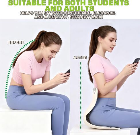 Ergonomic Back and Lumbar Support Pillow for Office Chair, Legless Floor Seat with Back Support and Detachable Cushion, Office Chair Posture Corrector, Work from Home Essentials, Large in Saudi Arabia