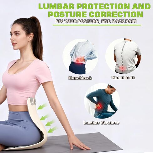 Ergonomic Back and Lumbar Support Pillow for Office Chair, Legless Floor Seat with Back Support and Detachable Cushion, Office Chair Posture Corrector, Work from Home Essentials, Large in Saudi Arabia