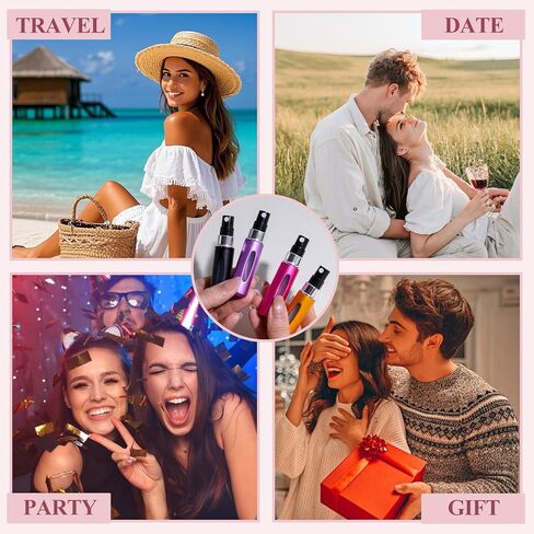 JPNK 24 Pcs Mini Refillable Perfume Portable Atomizer Bottles Travel Size Spray Refillable Refill Bottle 5 ml with Travel and Outgoing Bag in Saudi Arabia