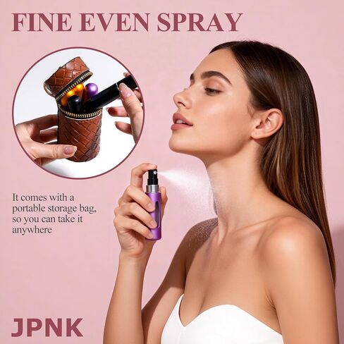JPNK 24 Pcs Mini Refillable Perfume Portable Atomizer Bottles Travel Size Spray Refillable Refill Bottle 5 ml with Travel and Outgoing Bag in Saudi Arabia