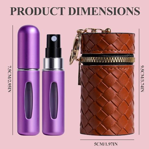 JPNK 24 Pcs Mini Refillable Perfume Portable Atomizer Bottles Travel Size Spray Refillable Refill Bottle 5 ml with Travel and Outgoing Bag in Saudi Arabia