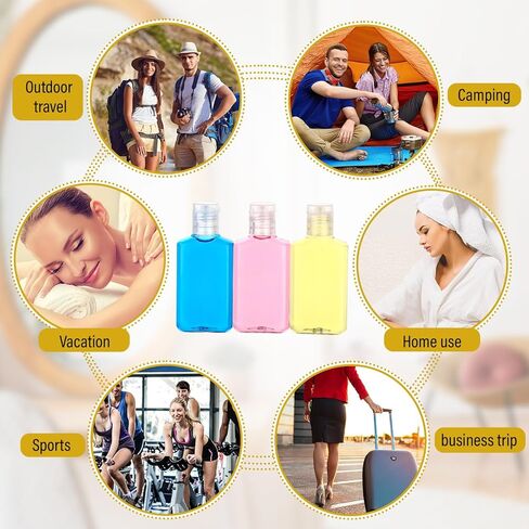 150 قطعة من زجاجات السفر البلاستيكية الفارغة سعة 1 أونصة من LemonRoad مع غطاء قلاب 30 مل زجاجة معقم لليدين صغيرة شفافة قابلة لإعادة الملء لمستحضرات الشامبو والصابون السائل وكريم الجسم (غطاء شفاف) in Saudi Arabia