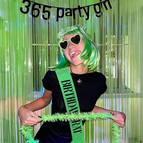 3PCS Green Birthday Brat Set - Sash, Sunglasses & Crown for Birthday Party, Photo Shoots & Outings in Kuwait
