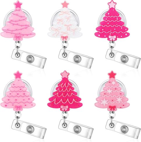 Geyoga 5 Pcs Western Boot Badge Reels Set Retractable Cowgirl Aesthetic ID Holder Cute Acrylic Bow Badge Clip 360° Rotating Alligator Clip for Nurse Teacher Doctor Medical Birthday Gifts in Saudi Arabia