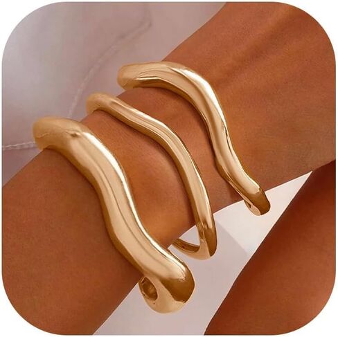 choice of all Gold Bangles for Women Chunky Gold Cuff Bracelet Gold Bracelets Non Tarnish for Women Trendy Jewelry Gifts in Kuwait