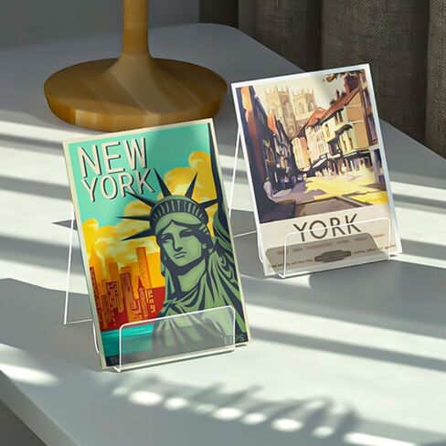 2 Pack Acrylic Book Stand, Clear Easel Stand for Display, Display Stand for Album, CD, Magazine, Postcard, Picture, Artworks, Phone, Tablet in Saudi Arabia