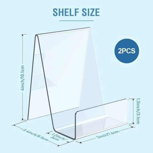 2 Pack Acrylic Book Stand, Clear Easel Stand for Display, Display Stand for Album, CD, Magazine, Postcard, Picture, Artworks, Phone, Tablet in Saudi Arabia