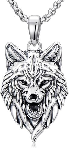 925 Sterling Silver Lion/Owl/Eagle/Wolf Necklace Pendant Jewelry Gifts for Men in Kuwait