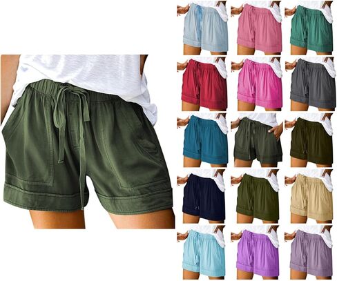 Womens Shorts Casual Plus Size Summer Drawstring Short Wide Leg High Waisted Shorts Summer Clothes with Pockets in Saudi Arabia