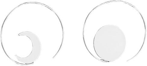 Asymmetry Sun Moon Dangle Hoop Earrings Boho Cirle Wire Hoop Earrings for Women Minimalist Statement Jewelry in Saudi Arabia