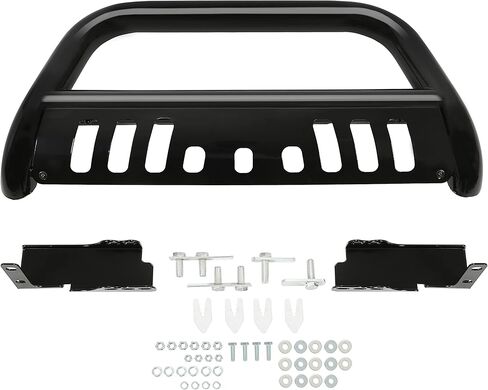 ECOTRIC Front Bumper Bull Bar with Skid Plate Compatible with 2007-2020 Chevy Silverado GMC Sierra Black Tubing Brush Guard Bumper Grill Grille Brush Push Bar in Saudi Arabia