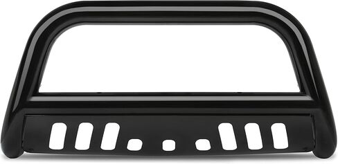 ECOTRIC Front Bumper Bull Bar with Skid Plate Compatible with 2007-2020 Chevy Silverado GMC Sierra Black Tubing Brush Guard Bumper Grill Grille Brush Push Bar in Saudi Arabia