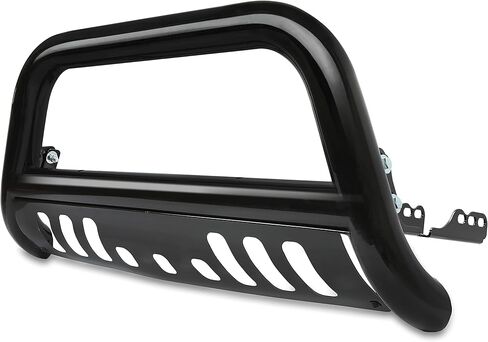 ECOTRIC Front Bumper Bull Bar with Skid Plate Compatible with 2007-2020 Chevy Silverado GMC Sierra Black Tubing Brush Guard Bumper Grill Grille Brush Push Bar in Saudi Arabia