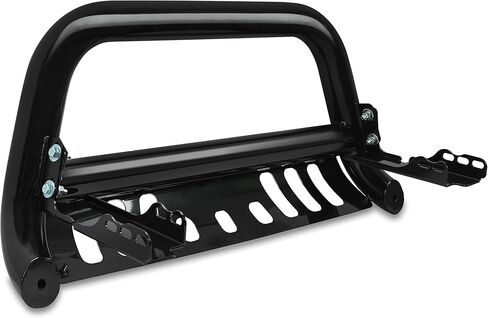 ECOTRIC Front Bumper Bull Bar with Skid Plate Compatible with 2007-2020 Chevy Silverado GMC Sierra Black Tubing Brush Guard Bumper Grill Grille Brush Push Bar in Saudi Arabia