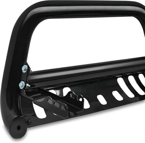 ECOTRIC Front Bumper Bull Bar with Skid Plate Compatible with 2007-2020 Chevy Silverado GMC Sierra Black Tubing Brush Guard Bumper Grill Grille Brush Push Bar in Saudi Arabia