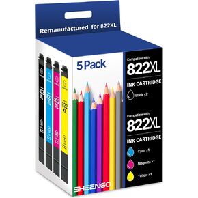 822XL Remanufactured Replacement for Epson 822XL Ink Cartridges Combo Pack for 822XL Printer Ink Epson for 822 XL T822 to use with Workforce Pro WF-3820 WF-4820 WF-4830 Printer（5 Pack） in Kuwait