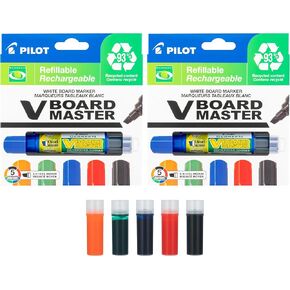 Pilot V Board Master Assorted Medium Chisel Tip 10-Pack + 5 Refills Bundle in Kuwait
