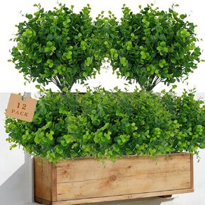 12 Bundles Artificial Greenery Stems Fake Plastic Plants Greenery Branches Fake Flowers for Outdoor Indoor Garden Home Hanging Baskets Window Boxes Decor Spring Easter Farmhouse Decoration in Saudi Arabia