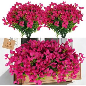 12 حزمة من النباتات الخضراء الاصطناعية ينبع نباتات بلاستيكية وهمية فروع الخضرة زهور وهمية للخارجية والداخلية والحديقة المنزلية وسلال معلقة وصناديق النوافذ ديكور الربيع وعيد الفصح وديكور المزرعة in Kuwait