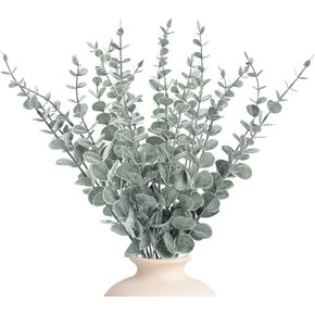 24pcs Artificial Eucalyptus Stems, Fake Greenery Leaves for Floral Arrangements, Home Office, Wedding Centerpiece, Christmas Party Decor in Saudi Arabia