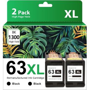 ZIPRINT 63XL Black Ink Cartridges Replacement for Hp Ink 63 63XL Black Ink Cartridges Compatible with HP Officejet 3830 4650 5255 5258 Envy 4520 4512 DeskJet 3630 2130 1112 Printer,2 Pack Black in Kuwait