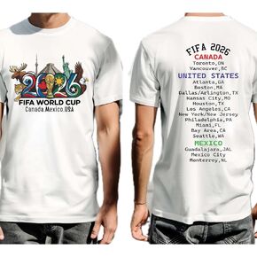 Handmade 2026 World Cup Shirt, Soccer Cup 2026 Front and Back T-Shirt, International Football Tournament Shirt Multicolor Women Men Kids in Kuwait