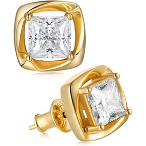Color-D 2 carats Moissanite Princess/Pear/Teardrop/Oval Cut Stud Earrings for Women Men, Gold/White Gold Plated 925 Sterling Silver Studs, Christmas Mother's Day Valentine's Day Stud Earrings in Saudi Arabia