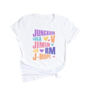 تيشيرتات جديدة لـ Bangtan Boys Women Sleeve اسم العضو تي شيرت مطبوع لبضائع Kpop Merch in Kuwait
