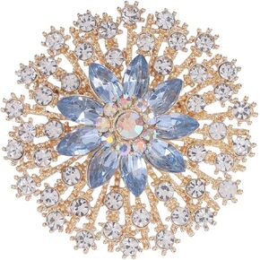 Rhinestone Flower Brooch Pin for Women Sparkling Large Crystal Flower Broach Snowflake Brooch Pins Lapel Pins Christmas Wedding Party Dance Banquet Dress Hat Bag Accessories Jewelry for Women in Kuwait