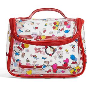 حقيبة مكياج لطيفة، حقيبة أدوات الزينة الكرتونية، حقيبة مكياج شفافة، حقيبة مستحضرات تجميل للسفر بسحاب، أفضل الهدايا للنساء (أحمر) in Kuwait